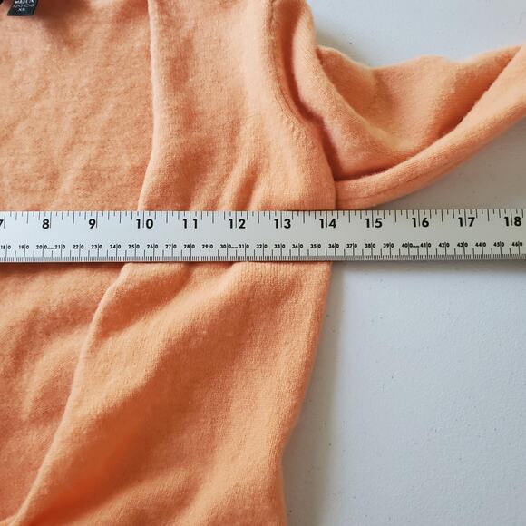 Y2K Bebe Sweater Womens XS Orange 100% Cashmere Twist Front Long Sleeve Pullover - Picture 6 of 8